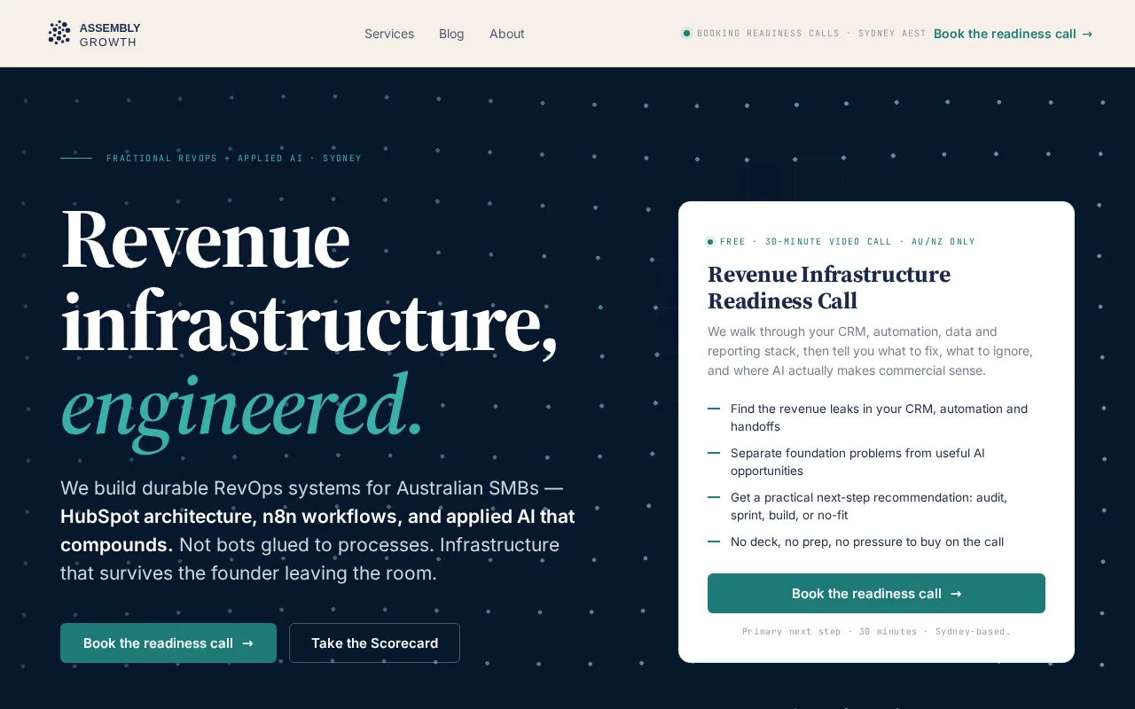 Assembly Growth, a Sydney based RevOps and AI automation consultancy